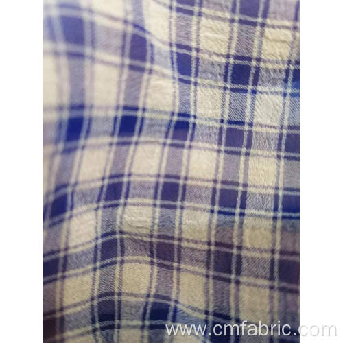 Cationic polyester chiffon check fabric